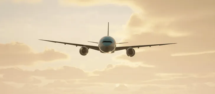 airplane flying through clouds in the sky